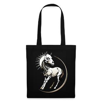 Horse Skull // Totenkopf Pferd // Reiten FS0109 - Stoffbeutel - Schwarz - Vorne