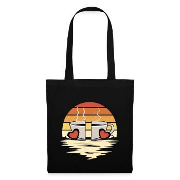 Valentine's Day Retro Coffee Cup for Two 80s 90s - Tote Bag - black - Front