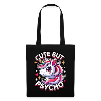 Licorne mignonne mais psychopathe adorable design kawaii - Sac en tissu - noir - Devant