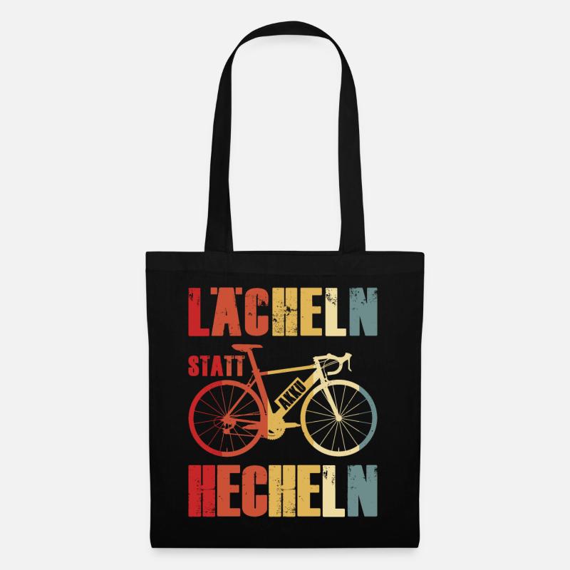 Lächeln Statt Hecheln EBike e-bike Akku Geschenk - Stoffbeutel - Schwarz