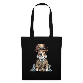 Viktorianischer Hund - Stoffbeutel - Schwarz - Vorne