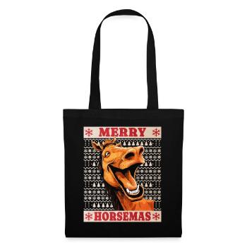 Cheval Noël Drôle Drôle Noël Noël - Sac en tissu - noir - Devant