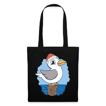 maritime Santa Claus St. Nicholas Seagull Seagulls - Tote Bag - black - Front
