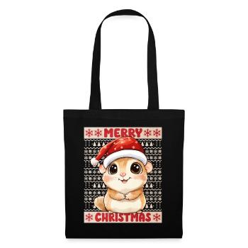 Hamster Moche Noël Noël Doux - Sac en tissu - noir - Devant