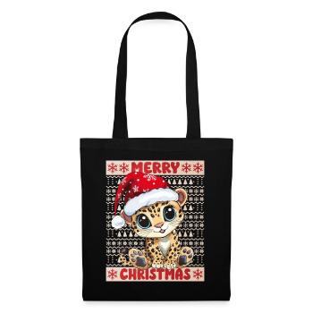 Léopard Moche Noël Noël Doux - Sac en tissu - noir - Devant