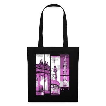 Berlin Skyline City Germany Collage Vintage - Tote Bag - black - Front