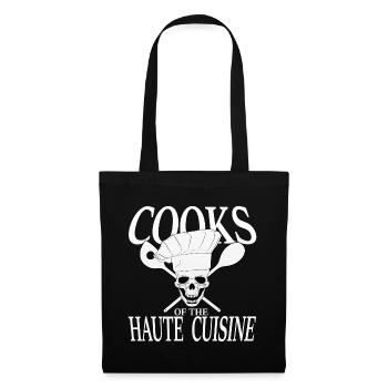 drôle, cuisiner, cuisiniers, tablier, chemise, barbecue - Sac en tissu - noir - Devant