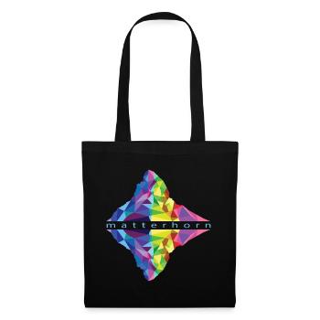 Matterhorn colored blue font reflected - Tote Bag - black - Front