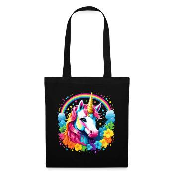 Unicorn Rainbow Cute Pony Kids Girls - Tote Bag - black - Front