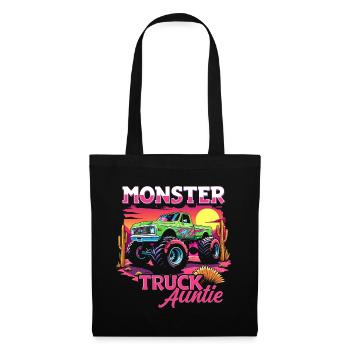 Monster Truck Auntie Matching Family Monster Truck - Tote Bag - black - Front