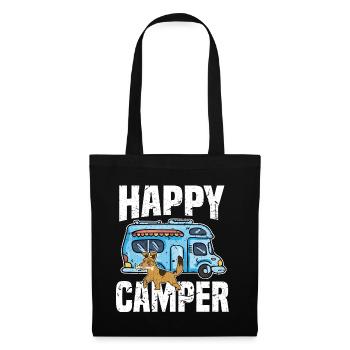 Camping Camper Dogs Happy Camper Outdoors with - Tote Bag - black - Front