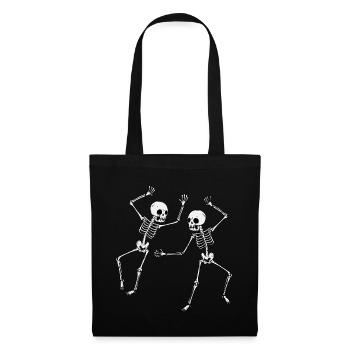 Jour des morts Halloween Skeleton Dancing Bones - Sac en tissu - noir - Devant