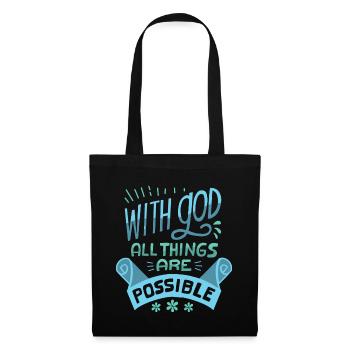 Avec Dieu, toutes choses sont possibles religieuses - Sac en tissu - noir - Devant