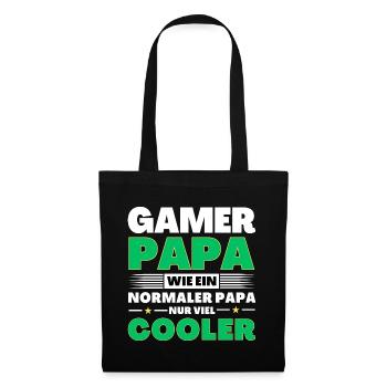Gamer Papa wie ein normaler nur viel cooler - Stoffbeutel - Schwarz - Vorne