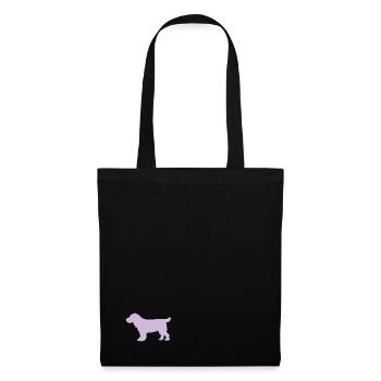 Cocker Spaniel Hund – light berry - Stoffbeutel - Schwarz - Vorne