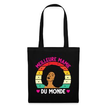 Meilleure mamie monde vintage femme noire - Sac en tissu - noir - Devant