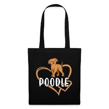 Poodle Heart - Stoffbeutel - Schwarz - Vorne