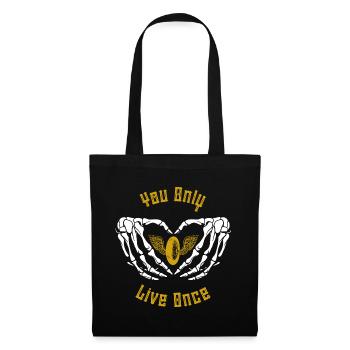 You Only Live Once - Motorcycle Tire - Tote Bag - black - Front