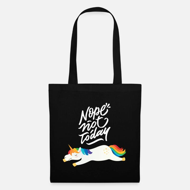 Nope Not Today - Lazy Unicorn - Stoffbeutel - Schwarz