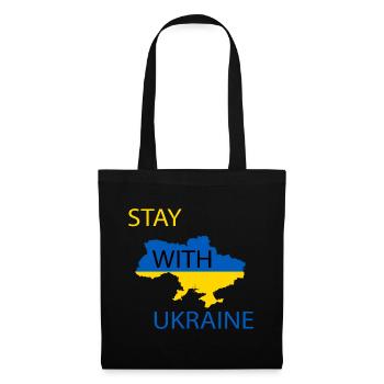 Stay with Ukraine - Stoffbeutel - Schwarz - Vorne