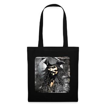 Capitaine de marin boucanier pirate sinistre - Sac en tissu - noir - Devant