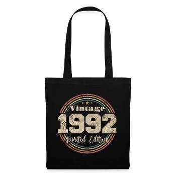 1992 Retro Vintage Birthday Born In - 1992 - Tote Bag - black - Front