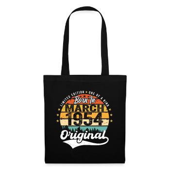 Mars 1954 Vintage Vintage rétro anniversaire 1954 - Sac en tissu - noir - Devant