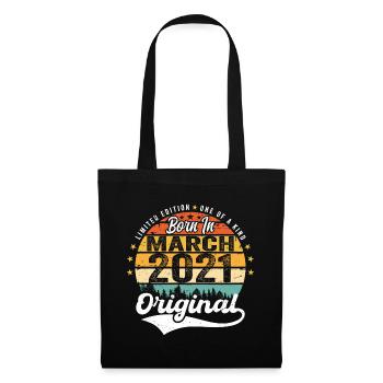 March 2021 Vintage Vintage Retro Birthday 2021 - Tote Bag - black - Front