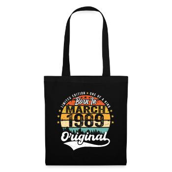 Mars 1989 Vintage Vintage Rétro Anniversaire 1989 - Sac en tissu - noir - Devant