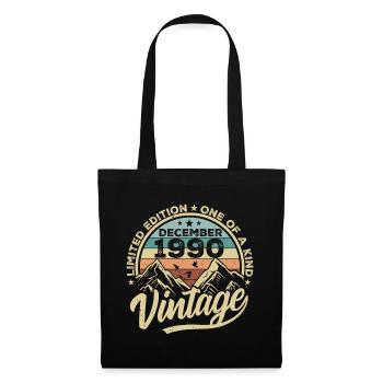 Original December 1990 - 35th Birthday Gift - Tote Bag - black - Front