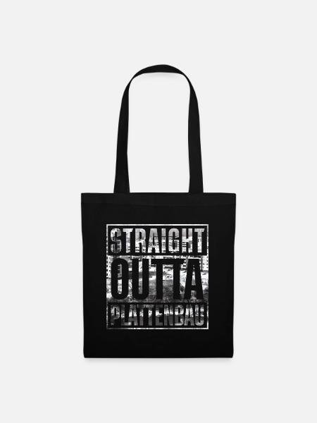 Straight Outta Plattenbau - Stoffbeutel - Schwarz