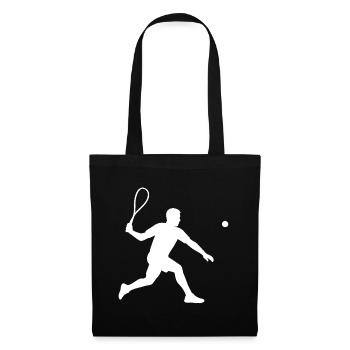 Joueur de squash jouant au squash - Sac en tissu - noir - Devant