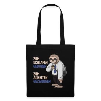 Lustiger Büro Kollege Geschenk Spruch Faultier - Stoffbeutel - Schwarz - Vorne