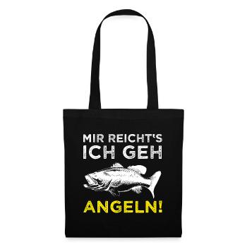 Angeln Fischen Angler Fischer lustiger Spruch - Stoffbeutel - Schwarz - Vorne