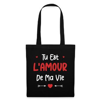 Tu est l'amour de ma vie - Sac en tissu - noir - Devant