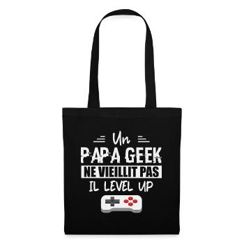 Un Papa Geek Ne Vieillit Pas - Fêtes des pères - Sac en tissu - noir - Devant