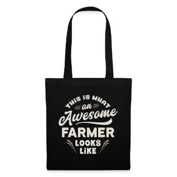 This Is What An Awesome Farmer Looks Like - Stoffbeutel - Schwarz - Vorne