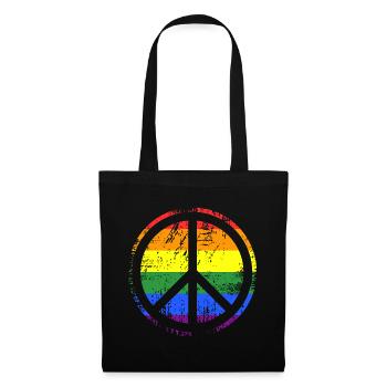 Peace Sign Rainbow - Tote Bag - black - Front