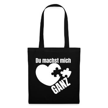 Du machst mich Ganz - Stoffbeutel - Schwarz - Vorne