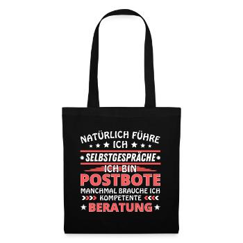 Ich führe Selbstgespräche - Postboten Edition - Stoffbeutel - Schwarz - Vorne