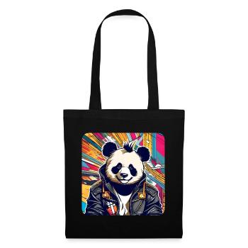 Cool Punk Panda Ours - Sac en tissu - noir - Devant