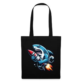 Rocket Shark veut nager plus vite - Sac en tissu - noir - Devant