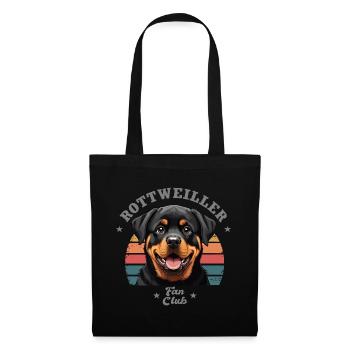 Rottweiler fan club Tshirt chien drôles - Sac en tissu - noir - Devant