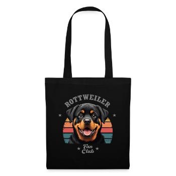 Rottweiler fan club Tshirt drôle - Sac en tissu - noir - Devant