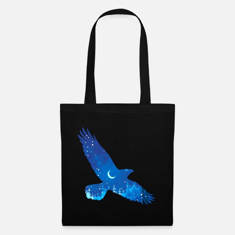 Sternenhimmel Vogel - Stoffbeutel - Schwarz
