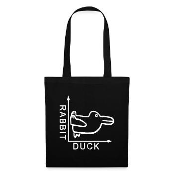 Rabbit Ente Duck Hase Graph - Stoffbeutel - Schwarz - Vorne