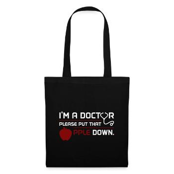 Docteur, docteur, pomme, docteur, cadeau, idée, étudiant - Sac en tissu - noir - Devant