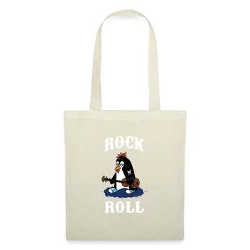 RocknRoll Rocker Tattoo Pinguin Musik Musiker - Stoffbeutel - Natur - Vorne