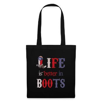 Texas Dallas Cowboy Bottes Wild West Western - Sac en tissu - noir - Devant
