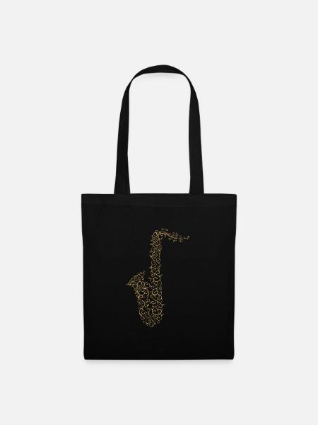Saxofon Saxophone Orchester Orchestra Musiker - Stoffbeutel - Schwarz
